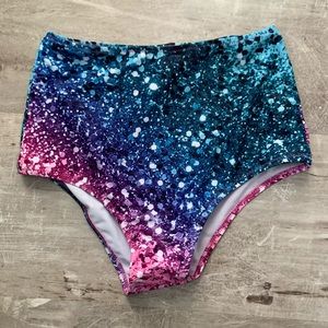 High waisted swim suit bottoms